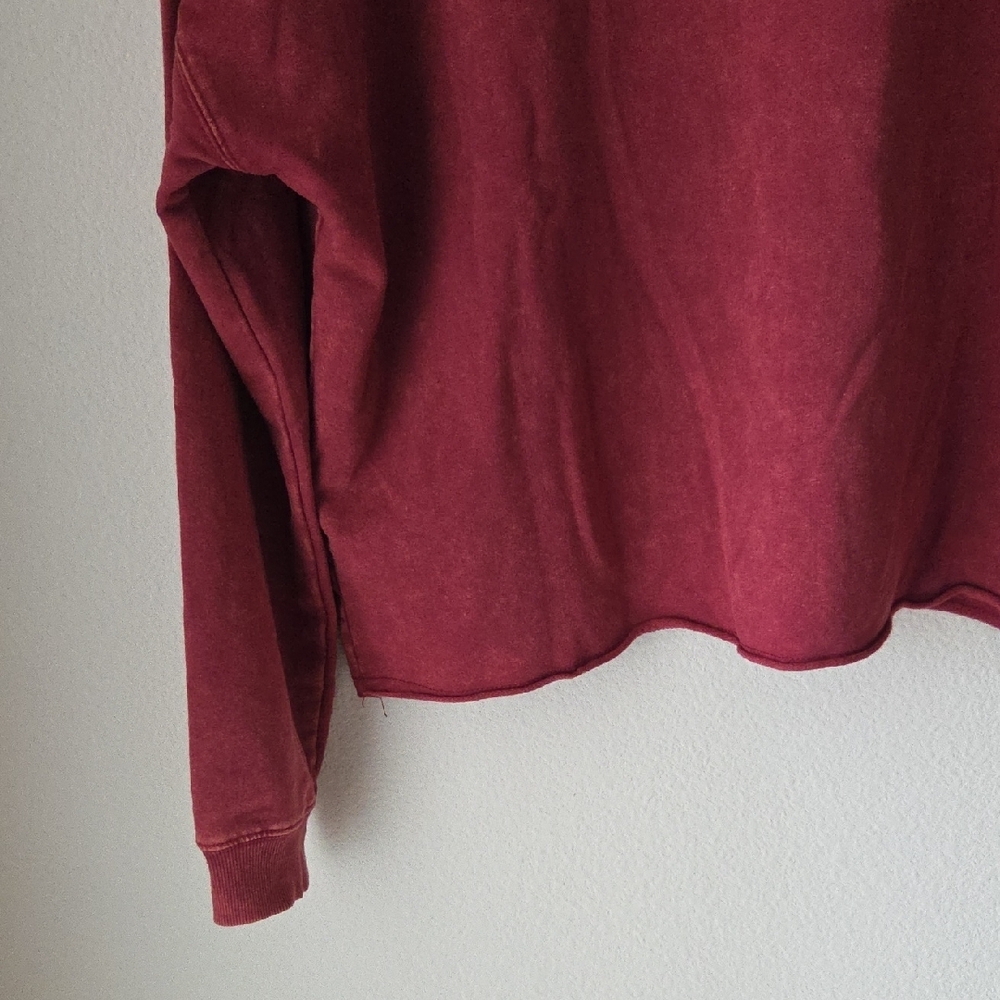 PRETTY REBEL Maroon Graphic Sweatshirt Sz L NWT Soft Cotton Blend Granola Girl - Picture 9 of 13